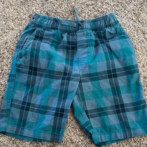 Tea Collection Blue Plaid Kids Shorts size 7 VGUC